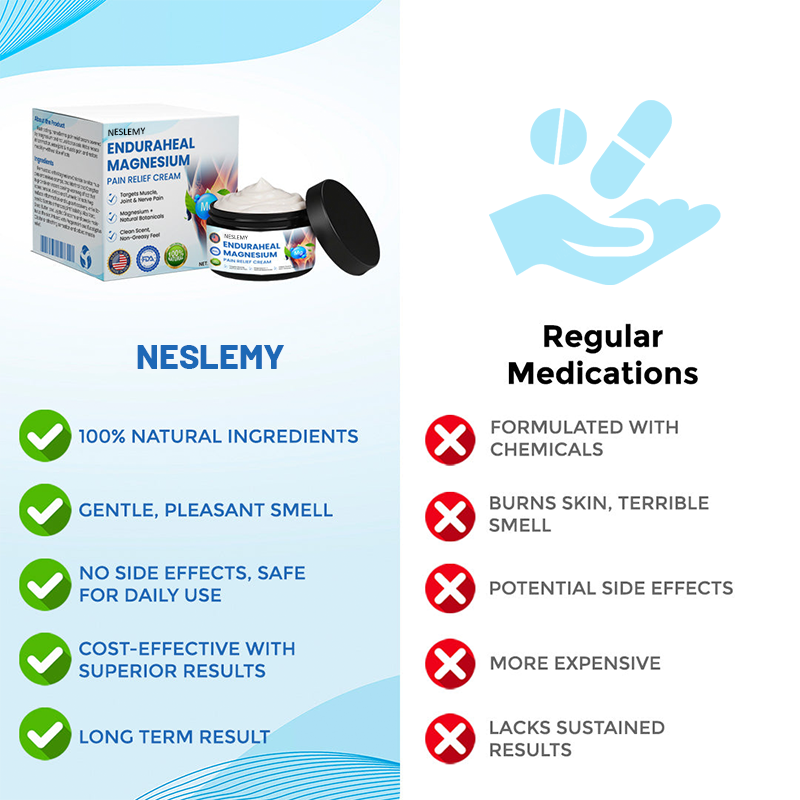 EnduraHeal Magnesium Pain Relief Cream | Natural Herbal Formula for Muscle & Joint Comfort | Fast-Absorbing & Non-Greasy | Multi-Zone Soothing Cream (100ml)