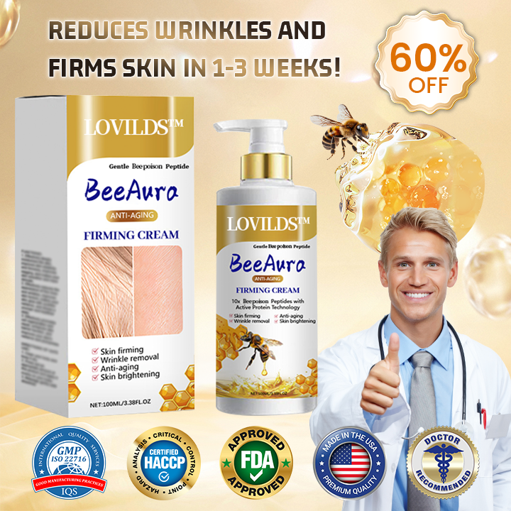 BeeAura® Bee Peptide Glow Cream | Firming & Hydrating Anti-Aging Skincare | Collagen & Hyaluronic Acid for Radiant, Youthful Skin (50ml)