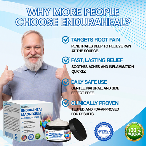 EnduraHeal Magnesium Pain Relief Cream | Natural Herbal Formula for Muscle & Joint Comfort | Fast-Absorbing & Non-Greasy | Multi-Zone Soothing Cream (100ml)