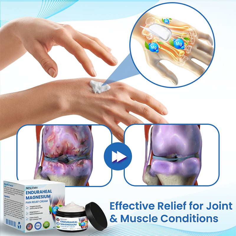 EnduraHeal Magnesium Pain Relief Cream | Natural Herbal Formula for Muscle & Joint Comfort | Fast-Absorbing & Non-Greasy | Multi-Zone Soothing Cream (100ml)